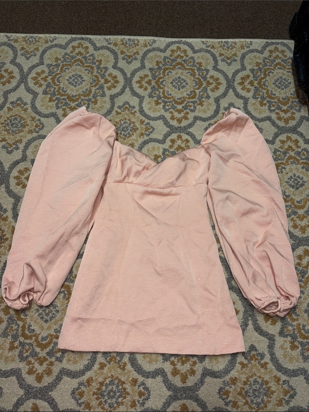 House of CB light pink long sleeve mini dress